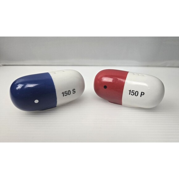 Jonathan Adler Full Dose Pill Capsule Salt and Pepper Shakers Porcelain 3" HTF - Picture 1 of 14
